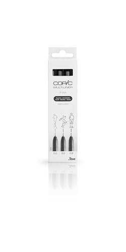COPIC Multiliner Set, Black, 3 Fineliner in verschiedenen Strichstärken, Zeichen Stifte mit einer feinen Spitze und wasserbeständiger Pigmenttinte COPIC Multiliner Set, Black, 3 Fineliner in verschiedenen Strichstärken, Zeichen Stifte mit einer feinen Spitze und wasserbeständiger Pigmenttinte von Copic