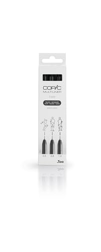 COPIC Multiliner Set, Black, 3 Fineliner in verschiedenen Strichstärken, Zeichen Stifte mit einer feinen Spitze und wasserbeständiger Pigmenttinte COPIC Multiliner Set, Black, 3 Fineliner in verschiedenen Strichstärken, Zeichen Stifte mit einer feinen Spitze und wasserbeständiger Pigmenttinte von Copic