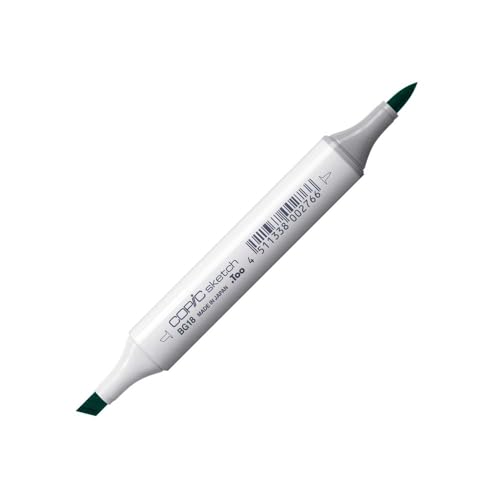 COPIC Sketch Marker Typ BG - 18, Teal Blue, professioneller Pinselmarker, mit einer Super-Brush-Spitze und einer Medium-Broad-Spitze von Copic