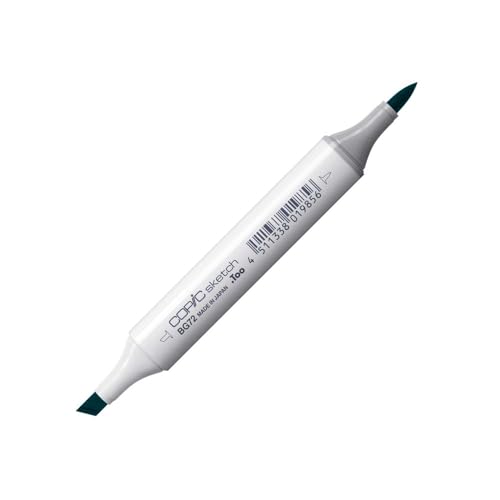 COPIC Sketch Marker Typ BG - 72, Ice Ocean, professioneller Pinselmarker, mit einer Super-Brush-Spitze und einer Medium-Broad-Spitze von Copic