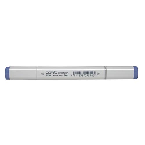 COPIC Sketch Marker Typ BV - 34, Bluebell, professioneller Pinselmarker, mit einer Super-Brush-Spitze und einer Medium-Broad-Spitze von Copic