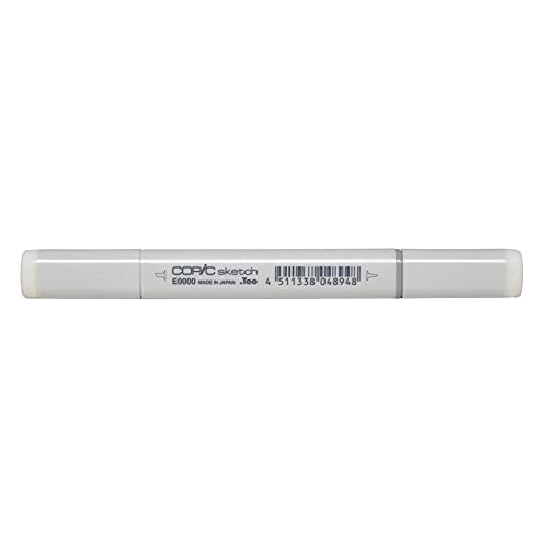 COPIC Sketch Marker Typ E - 0000, Floral White, professioneller Pinselmarker, mit einer Super-Brush-Spitze und einer Medium-Broad-Spitze von Copic