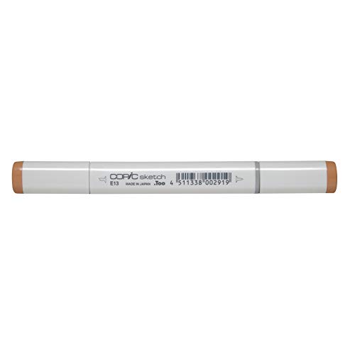 COPIC Sketch Marker Typ E - 13, Light Suntan, professioneller Pinselmarker, mit einer Super-Brush-Spitze und einer Medium-Broad-Spitze COPIC Sketch Marker Typ E - 13, Light Suntan, professioneller Pinselmarker, mit einer Super-Brush-Spitze und einer Medium-Broad-Spitze von Copic