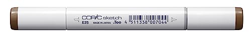 COPIC Sketch Marker Typ E - 25, Caribe Cocoa, professioneller Pinselmarker, mit einer Super-Brush-Spitze und einer Medium-Broad-Spitze COPIC Sketch Marker Typ E - 25, Caribe Cocoa, professioneller Pinselmarker, mit einer Super-Brush-Spitze und einer Medium-Broad-Spitze von Copic