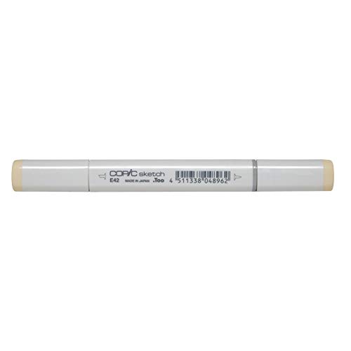 COPIC Sketch Marker Typ E - 42, Sand White, professioneller Pinselmarker, mit einer Super-Brush-Spitze und einer Medium-Broad-Spitze COPIC Sketch Marker Typ E - 42, Sand White, professioneller Pinselmarker, mit einer Super-Brush-Spitze und einer Medium-Broad-Spitze von Copic