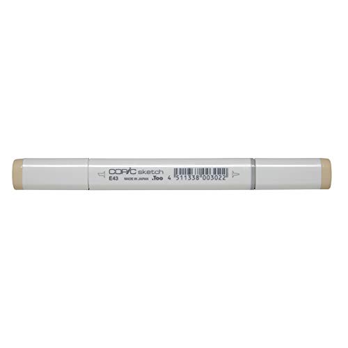 COPIC Sketch Marker Typ E - 43, Dull Ivory, professioneller Pinselmarker, mit einer Super-Brush-Spitze und einer Medium-Broad-Spitze COPIC Sketch Marker Typ E - 43, Dull Ivory, professioneller Pinselmarker, mit einer Super-Brush-Spitze und einer Medium-Broad-Spitze von Copic