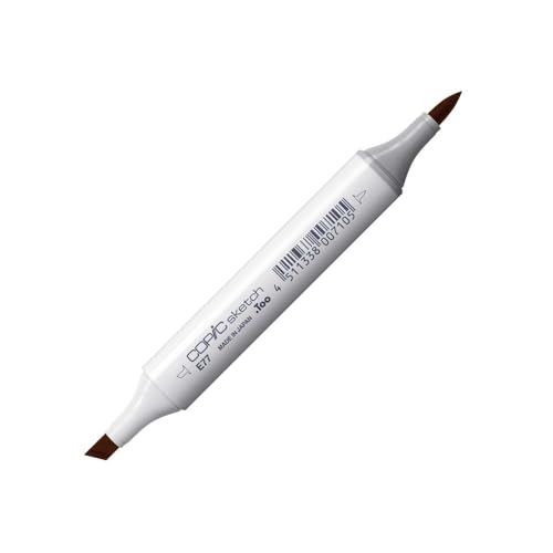 COPIC Sketch Marker Typ E - 77, Maroon, professioneller Pinselmarker, mit einer Super-Brush-Spitze und einer Medium-Broad-Spitze von Copic