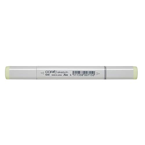 COPIC Sketch Marker Typ G - 40, Dim Green, professioneller Pinselmarker, mit einer Super-Brush-Spitze und einer Medium-Broad-Spitze von Copic