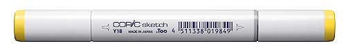 COPIC Sketch Marker Typ Y - 18, Lightning Yellow, professioneller Pinselmarker, mit einer Super-Brush-Spitze und einer Medium-Broad-Spitze COPIC Sketch Marker Typ Y - 18, Lightning Yellow, professioneller Pinselmarker, mit einer Super-Brush-Spitze und einer Medium-Broad-Spitze von Copic