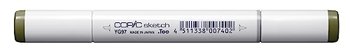 COPIC Sketch Marker Typ YG - 97, Spanish Olive, professioneller Pinselmarker, mit einer Super-Brush-Spitze und einer Medium-Broad-Spitze COPIC Sketch Marker Typ YG - 97, Spanish Olive, professioneller Pinselmarker, mit einer Super-Brush-Spitze und einer Medium-Broad-Spitze von Copic