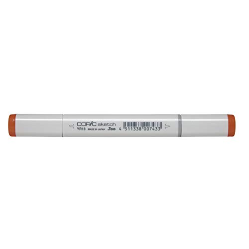 COPIC Sketch Marker Typ YR - 18, Sanguine, professioneller Pinselmarker, mit einer Super-Brush-Spitze und einer Medium-Broad-Spitze von Copic