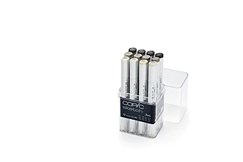COPIC Sketch Set "12 Colors WG", 12er Set im Acryl-Display, Twin Marker mit einer mittelbreiten und einer Brush-Spitze COPIC Sketch Set "12 Colors WG", 12er Set im Acryl-Display, Twin Marker mit einer mittelbreiten und einer Brush-Spitze von Copic