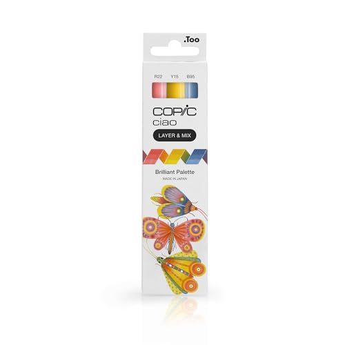 Copic Ciao LAYER & MIX Brilliant Palette, Marker Set mit 3 verschiedenen Farben, Layoutmarker mit jeweils einer mittelbreiten und einer Brush-Spitze Copic Ciao LAYER & MIX Brilliant Palette, Marker Set mit 3 verschiedenen Farben, Layoutmarker mit jeweils einer mittelbreiten und einer Brush-Spitze von Copic