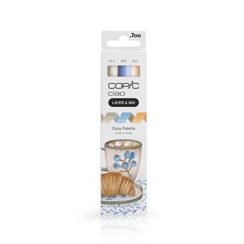 Copic Ciao LAYER & MIX Cozy Palette, Marker Set mit 3 verschiedenen Farben, Layoutmarker mit jeweils einer mittelbreiten und einer Brush-Spitze Copic Ciao LAYER & MIX Cozy Palette, Marker Set mit 3 verschiedenen Farben, Layoutmarker mit jeweils einer mittelbreiten und einer Brush-Spitze von Copic