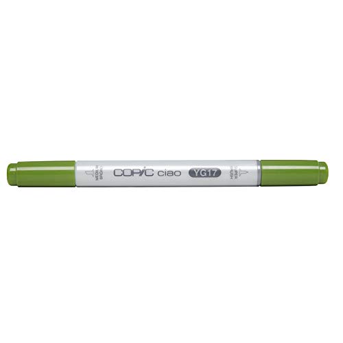 COPIC Ciao Marker Typ YG - 17, Grass Green, vielseitiger Layoutmarker, mit einer mittelbreiten und einer Brush-Spitze von Copic