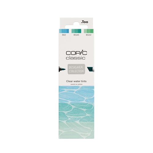 Copic Classic DESIGNER COLLECTION Set Clear water tints, Marker Set mit 3 Blautönen, Twin Marker mit einer breiten und einer feinen Spitze Copic Classic DESIGNER COLLECTION Set Clear water tints, Marker Set mit 3 Blautönen, Twin Marker mit einer breiten und einer feinen Spitze von Copic