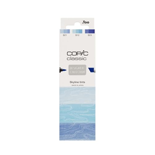 Copic Classic DESIGNER COLLECTION Set Skyline tints, Marker Set mit 3 Blautönen, Twin Marker mit einer breiten und einer feinen Spitze Copic Classic DESIGNER COLLECTION Set Skyline tints, Marker Set mit 3 Blautönen, Twin Marker mit einer breiten und einer feinen Spitze von Copic