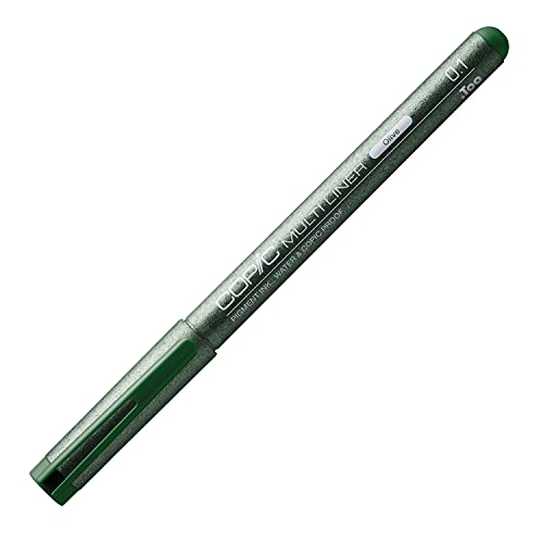 Copic Multiliner 0,1 mm, Olive, Fineliner mit einer feinen Spitze und wasserbeständiger Pigmenttinte von Copic