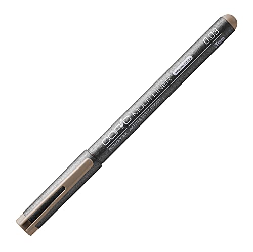 Multiliner warm grey 0,03 mm, Zeichen-Stift mit wasserbeständiger Pigmenttinte im warmen Grau, professioneller Fineliner für Skizzen, Illustrationen und Outlines von Copic