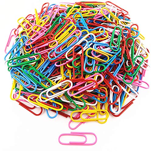 Copiel 500 Stück 33mm Büroklammern, Kunststoffbeschichtete Büroklammern in Weiß, Grün, Blau, Rosa, Gelb und Rot Copiel 500 Stück 33mm Büroklammern, Kunststoffbeschichtete Büroklammern in Weiß, Grün, Blau, Rosa, Gelb und Rot von Copiel