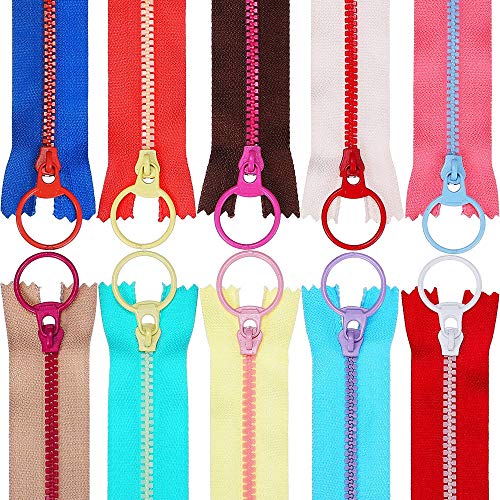 Harz Reißverschlüsse,Coil Reißverschlüsse 20 stücke Bunten Reißverschluss mit Ring Quoit für Schneider Nähen Handwerk Tasche Kleidung (20cm 20stücke) von Copiel