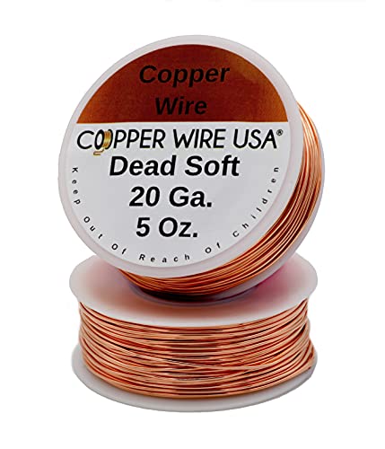 Solider blanker Kupferdraht, 142 g Spule, weich, 12 bis 30 Ga (20 Ga / 30 ft) von Copper Wire USA (TM)