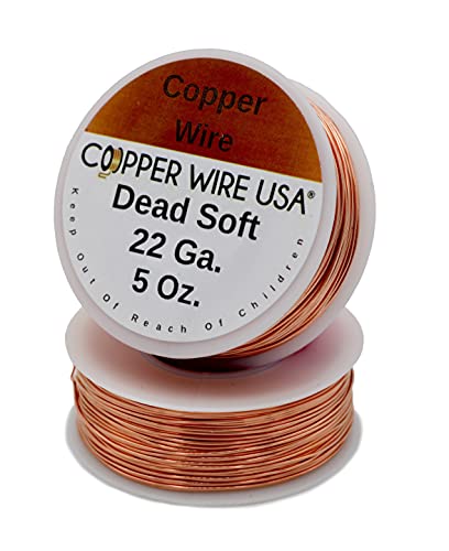 Solider blanker Kupferdraht, 142 g Spule, weich, 12 bis 30 Ga (22 Ga / 50 Fuß) von Copper Wire USA (TM)