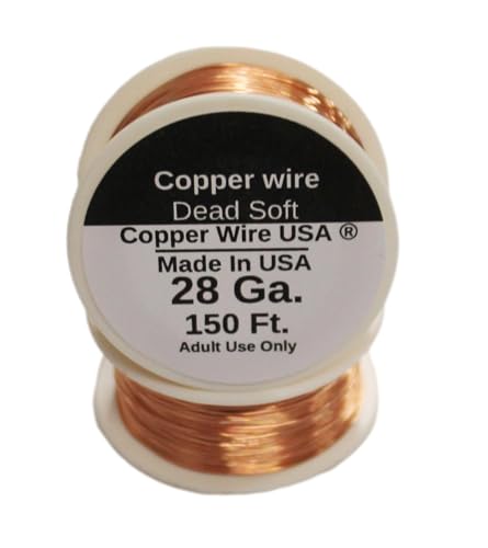 Copper Wire USA Kupferdraht, 10 bis 30 Ga (28 Ga 150 Ft Spule), Handwerksdraht, Poliert, Light Copper von Copper wire USA