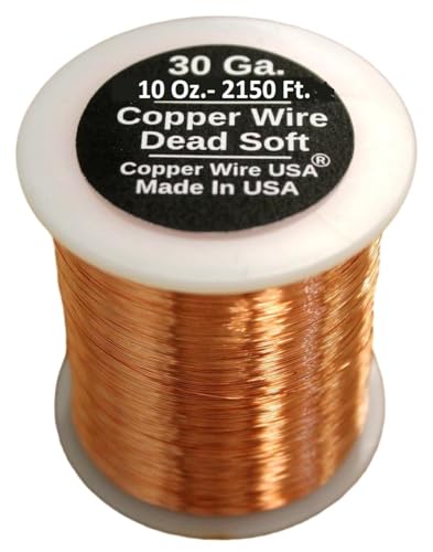 Unbeschichteter blanker runder Kupferdraht, 99,9 % rein, 284 g (tot weich) (30 Ga – 750 m Spule von Copper wire USA