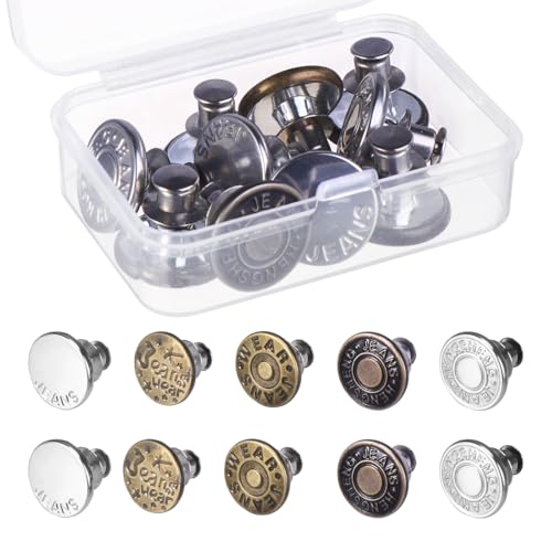 Coptiner 10 Stk Verstellbare Hosen Ersatz Knöpfe, DIY Jeansknopf, Jeans Knopf zum Einschlagen, Metall Hosenknopf, Jeans Knöpfe mit Nieten, Button Pins Jeans mit Nieten, zur Reparatur von Jeans, Hose Coptiner 10 Stk Verstellbare Hosen Ersatz Knöpfe, DIY Jeansknopf, Jeans Knopf zum Einschlagen, Metall Hosenknopf, Jeans Knöpfe mit Nieten, Button Pins Jeans mit Nieten, zur Reparatur von Jeans, Hose von Coptiner