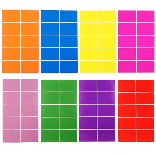 240 Stück selbstklebende quadratische bunte Etikettenaufkleber, 76 x 51 mm, rechteckige farbige Etiketten in 8 verschiedenen Neonfarben 240 Stück selbstklebende quadratische bunte Etikettenaufkleber, 76 x 51 mm, rechteckige farbige Etiketten in 8 verschiedenen Neonfarben von Coptiner