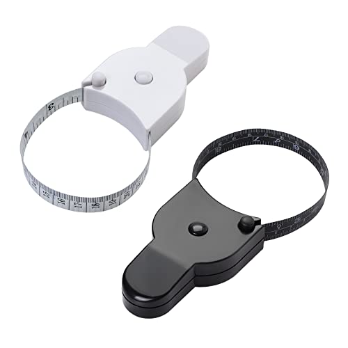 Coptiner 2 Stück Maßband Körper, 60 Zoll /150 cm einziehbares doppelseitiges Körpermaßband weiches Klebeband Nähen Schneiderband für Stoff Nähen Körpermaße, Schwarz und Weiß von Coptiner