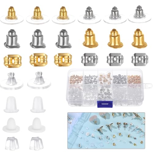 Coptiner 450 Stück Ohrring Verschluss Schmetterlingsohrringstopfen Klar Ohrring Stopper 10 Stile Ohrring Rücken Stopper Silikon Ohrring Stopper Sets Metall Gummi Kunststoff Sichere Ohrstopper Coptiner 450 Stück Ohrring Verschluss Schmetterlingsohrringstopfen Klar Ohrring Stopper 10 Stile Ohrring Rücken Stopper Silikon Ohrring Stopper Sets Metall Gummi Kunststoff Sichere Ohrstopper von Coptiner