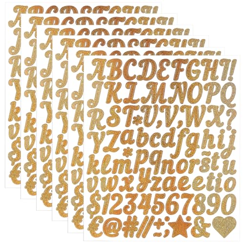 Coptiner 6 PCS Brief Aufkleber Selbstklebendes Vinyl handgeschriebenes Alphabet Zahl Kleine Glitter Symbol Aufkleber Kit für DIY Scrapbooking Graduation Cap Poster Board Flaschen Dekor Gold Coptiner 6 PCS Brief Aufkleber Selbstklebendes Vinyl handgeschriebenes Alphabet Zahl Kleine Glitter Symbol Aufkleber Kit für DIY Scrapbooking Graduation Cap Poster Board Flaschen Dekor Gold von Coptiner