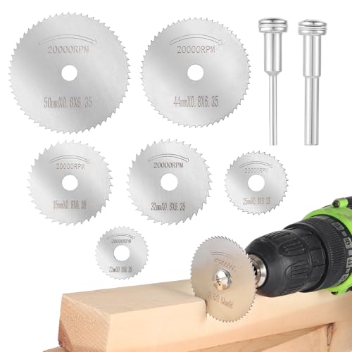 Coptiner 6 Stück Hochgeschwindigkeitsstahlklingen für Rotationswerkzeug HSS Kreissägeblätter mit 2 Schaft PVC Sanitär Innenschneider Trennscheiben Set zum Schneiden von Holz, Kunststoff, Metall Coptiner 6 Stück Hochgeschwindigkeitsstahlklingen für Rotationswerkzeug HSS Kreissägeblätter mit 2 Schaft PVC Sanitär Innenschneider Trennscheiben Set zum Schneiden von Holz, Kunststoff, Metall von Coptiner
