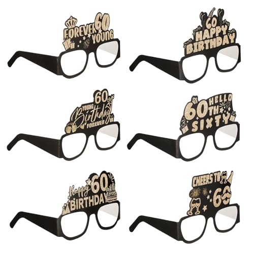 Papier-Sonnenbrille, Geburtstagsparty, Papierbrillen-Dekoration, 60. Geburtstag, Sonnenbrille, Happy Birthday, Foto-Requisiten, Zubehör für sie, Geburtstagsparty, Mädchen, Frauen, Partygeschenke von Coptiner