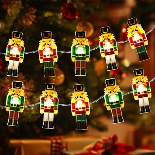 Coquimbo Weihnachtsdeko Lichterkette, 3M 30 LED Nussknacker Soldaten Weihnachten Lichterkette Batteriebetrieben, Weihnachtsdeko Innen Außen für Weihnachtsbaum Schlafzimmer Kamin Balkon Party Garten von Coquimbo