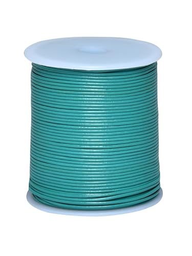 Cords Essentials Runde Echtlederschnur, Seil für Schmuckherstellung, Halsketten, Armbänder, Kumihimo Flechten, Wraps, Handwerk und Hobby-Projekte (Türkis, 1,5 mm) von Cords Essentials