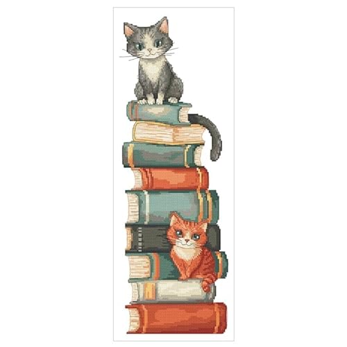 Coricamo Kreuzstich Set zum Sticken - Komplettset Stickerei mit Zählmuster - DIY Stickbild für Erwachsene & Anfänger -Stickpackung - Geschenkidee für Hobbystickerinnen - Katzen auf Büchern Coricamo Kreuzstich Set zum Sticken - Komplettset Stickerei mit Zählmuster - DIY Stickbild für Erwachsene & Anfänger -Stickpackung - Geschenkidee für Hobbystickerinnen - Katzen auf Büchern von Coricamo