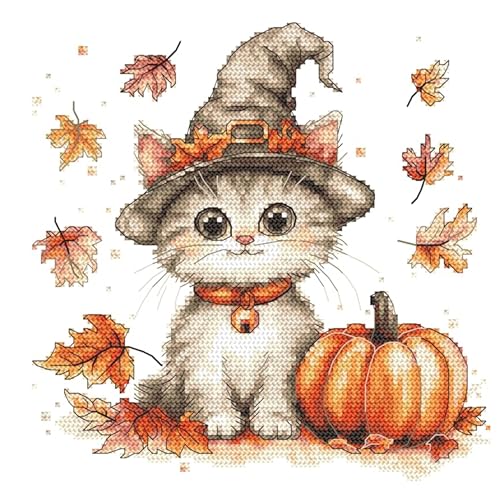 Coricamo Stickset Kreuzstich Komplettset für Erwachsene | Zählmuster Stickerei Set mit Aida-Stoff 14ct, Stickgarn, Nadel & Muster | DIY Handarbeit Anfänger & Fortgeschrittene | Halloween-Kätzchen Coricamo Stickset Kreuzstich Komplettset für Erwachsene | Zählmuster Stickerei Set mit Aida-Stoff 14ct, Stickgarn, Nadel & Muster | DIY Handarbeit Anfänger & Fortgeschrittene | Halloween-Kätzchen von Coricamo