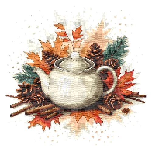 Coricamo Stickset Kreuzstich Komplettset für Erwachsene | Zählmuster Stickerei Set mit Aida-Stoff 14ct, Stickgarn, Nadel & Muster | DIY Handarbeit Anfänger & Fortgeschrittene | Herbstliche Teekanne Coricamo Stickset Kreuzstich Komplettset für Erwachsene | Zählmuster Stickerei Set mit Aida-Stoff 14ct, Stickgarn, Nadel & Muster | DIY Handarbeit Anfänger & Fortgeschrittene | Herbstliche Teekanne von Coricamo