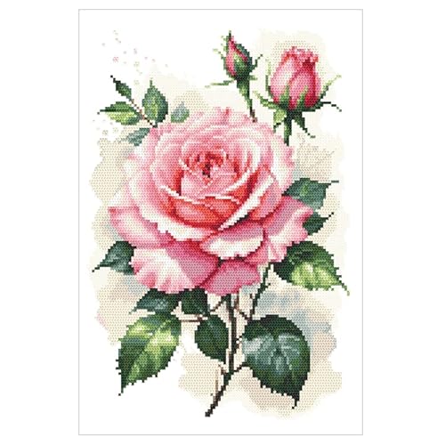 Coricamo Stickset Kreuzstich Komplettset für Erwachsene | Zählmuster Stickerei Set mit Aida-Stoff 14ct, Stickgarn, Nadel & Muster | DIY Handarbeit Anfänger & Fortgeschrittene | Rosa Rose Coricamo Stickset Kreuzstich Komplettset für Erwachsene | Zählmuster Stickerei Set mit Aida-Stoff 14ct, Stickgarn, Nadel & Muster | DIY Handarbeit Anfänger & Fortgeschrittene | Rosa Rose von Coricamo