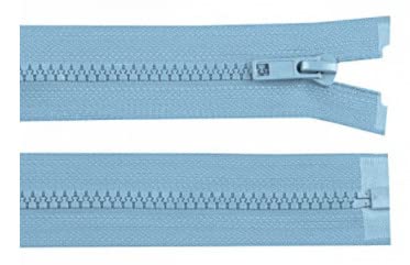 Reißverschluss Teilbar 30 cm (für Jacken) Kunststoff 5mm mehre Farben Farbe Hell-Jeansblau von Corileo
