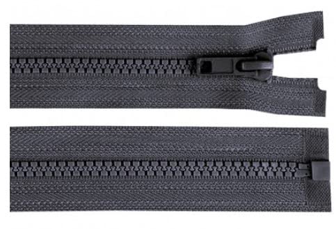 Reißverschluss Teilbar 60 cm (für Jacken) Zipper Kunststoff Farbe Grau von Corileo