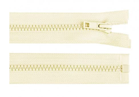 Reisverschluss Teilbar 70 cm (für Jacken) Teilbarer Reißverschluss aus Kunststoff Farbe Ecru von Corileo