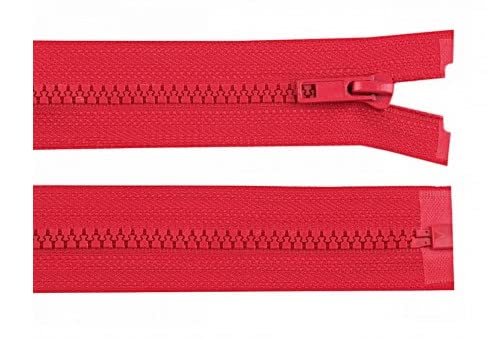 Reisverschluss Teilbar 70 cm (für Jacken) Teilbarer Reißverschluss aus Kunststoff Farbe Rot von Corileo