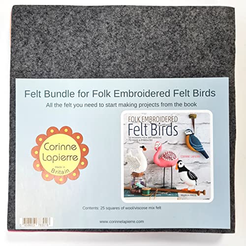 Corinne Lapierre Filzbündel für Buch: Volksvögel, bestickt, 24 x 24 x 3 cm von Corinne Lapierre