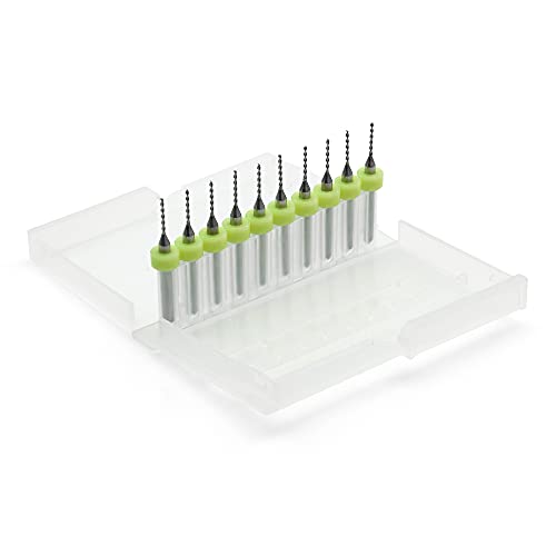 Corintian HSS Micro PCB Bohrer Set – 10 Stück Ø 0.1-1.0 mm, Präzisionsbohrer für PCB, Platinen, Kunststoff, 3D-Filament, Modellbau & Elektronik von Corintian