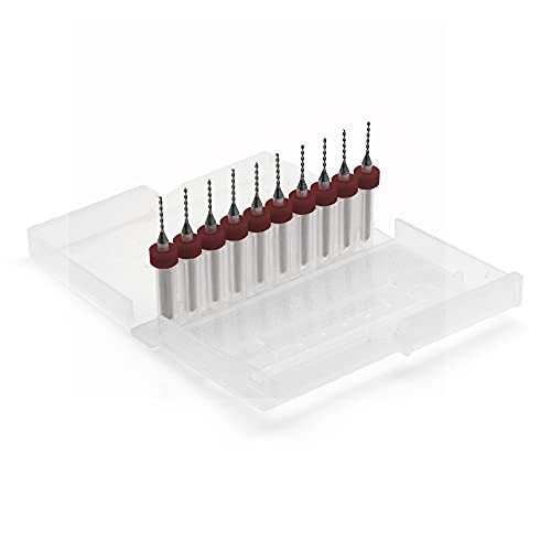 Corintian HSS Micro PCB Bohrer Set – 10 Stück Ø 0.1-1.0 mm, Präzisionsbohrer für PCB, Platinen, Kunststoff, 3D-Filament, Modellbau & Elektronik von Corintian