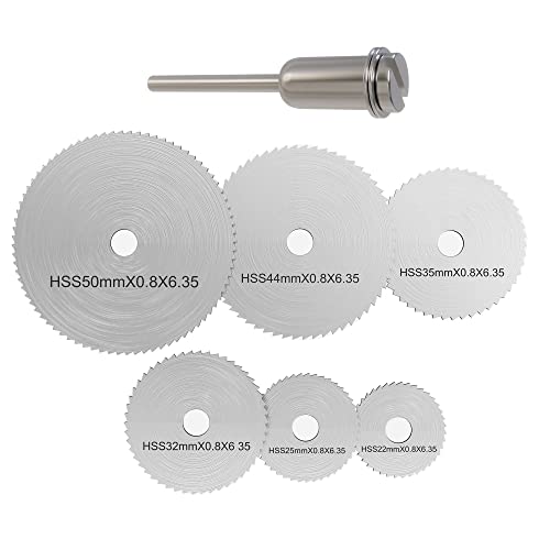 Corintian HSS Sägeblatt Kreissägeblatt Set 6 Stück inkl. Verlängerungsstange, Trennscheibe für Holz, Plastik, Fiberglas, Kupfer, Aluminium und dünnes Blech, Schneidräder Drehwerkzeug Corintian HSS Sägeblatt Kreissägeblatt Set 6 Stück inkl. Verlängerungsstange, Trennscheibe für Holz, Plastik, Fiberglas, Kupfer, Aluminium und dünnes Blech, Schneidräder Drehwerkzeug von Corintian